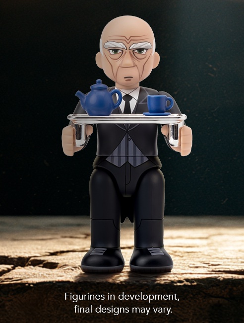 Winston the butler figurine, carrying a tea tray