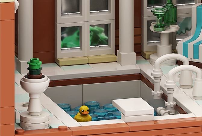 The pool room in brick